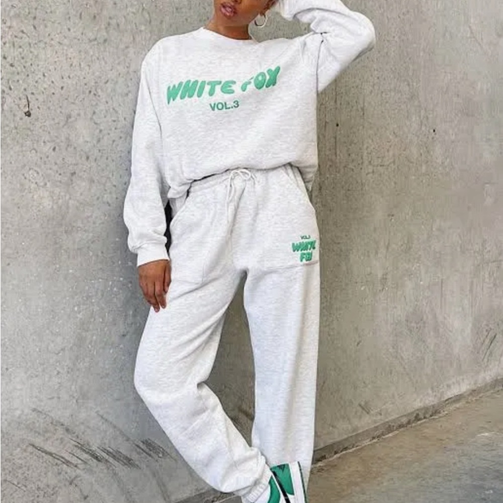 SOLD White fox grey sweatpants